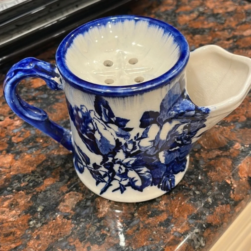 Staffordshire antique ironstone shaving mug  6